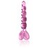 Icicles Nr. 43 - pärlitega, südamekujuline klaasdildo (roosa)