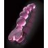 Icicles Nr. 43 - pärlitega, südamekujuline klaasdildo (roosa)