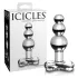 Icicles No. 47 - klaasist anaaliplug kolmikhelmestega läbipaistev