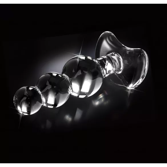 Icicles No. 47 - klaasist anaaliplug kolmikhelmestega läbipaistev