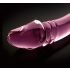 Icicles nr 57 - kaheotsaline roosa klaasdildo (peenise kujuga)