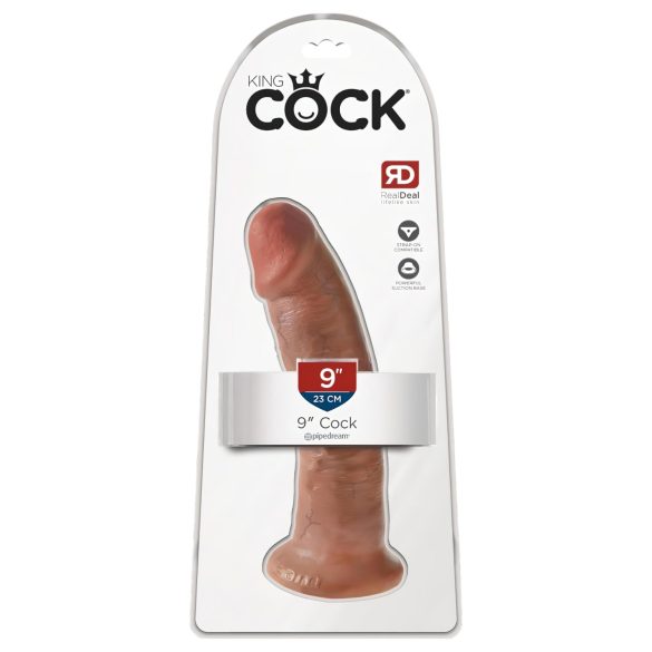 King Cock 9 - iminapaga realistlik dildo (23 cm) - tume naturaalne