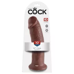 King Cock 10 - suur dildoga iminapaga - pruun 25cm