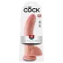 King Cock 9 - suur iminapaga munanditega dildo (23 cm, naturaalne)
