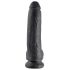 King Cock 9 - suur iminapaga munanditeg dildop (23cm) - must