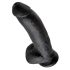 King Cock 9 - suur iminapaga munanditeg dildop (23cm) - must