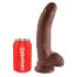 King Cock 9 - suur iminapaga munanditega dildo (23 cm) - pruun