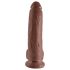 King Cock 9 - suur iminapaga munanditega dildo (23 cm) - pruun