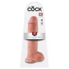   King Cock 11 - dildoga rekaga ja munanditega - 28cm naturaalne
