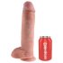 King Cock 11 - iminapaga, munanditega dildo (28 cm) - looduslik