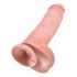 King Cock 11 - iminapaga, munanditega dildo (28 cm) - looduslik