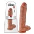 King Cock 11 - iminapaga suguliidiga dildo (28cm) - tume naturaalne