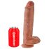 King Cock 11 - iminapaga suguliidiga dildo (28cm) - tume naturaalne