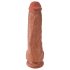 King Cock 11 - iminapaga suguliidiga dildo (28cm) - tume naturaalne
