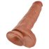 King Cock 11 - iminapaga suguliidiga dildo (28cm) - tume naturaalne