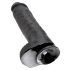 King Cock 11 - must kleepuv jalaga munanditega dildo (28cm)