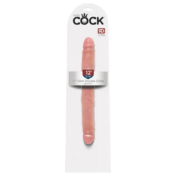 King Cock 12 Slim - elutruu topeltdildo (31cm) - naturaalne
