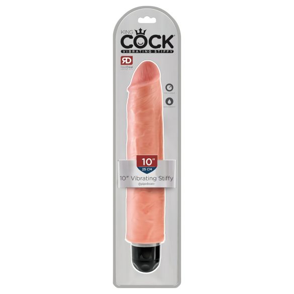 King Cock 10 Stiffy - veekindel, elutruu vibraator (25 cm) - naturaalne