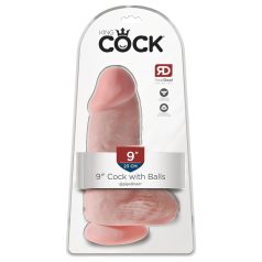   King Cock 9 Chubby - dildoga iminapaga ja munanditega - 23cm naturaalne