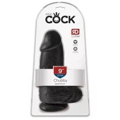   King Cock 9 Chubby - dildoga iminapaga ja munanditega 23cm - must