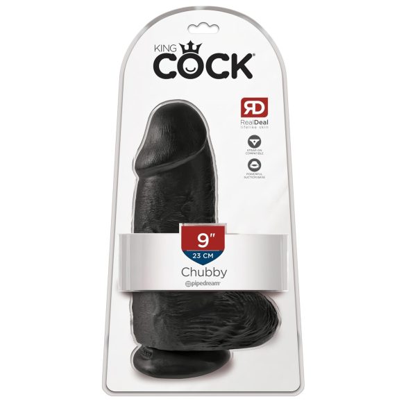 King Cock 9 Chubby iminapiga dildo munanditega 23cm must
