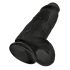 King Cock 9 Chubby iminapiga dildo munanditega 23cm must