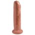 King Cock 7 - elutru dildo (18cm) - tume naturaalne