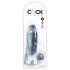 King Cock Clear 7 - iminapaga ja munanditega dildo (18cm)