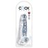 King Cock Clear 8 - iminapaga, munanditega dildo (20cm)