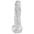 King Cock Clear 8 - iminapaga, munanditega dildo (20cm)