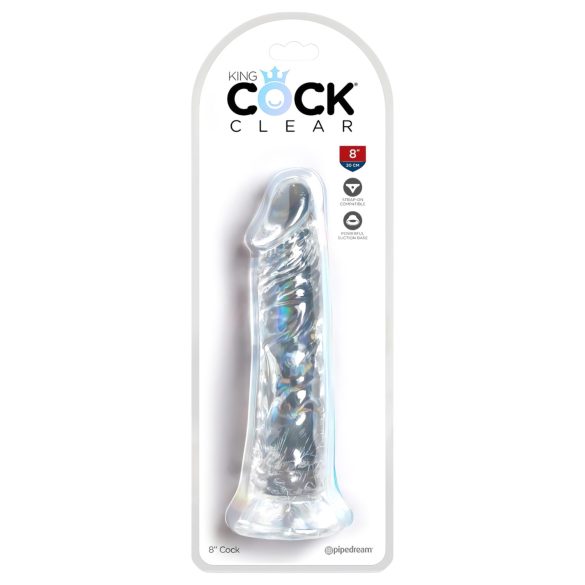 King Cock Clear 8 - iminapaga, suur dildo (20cm)
