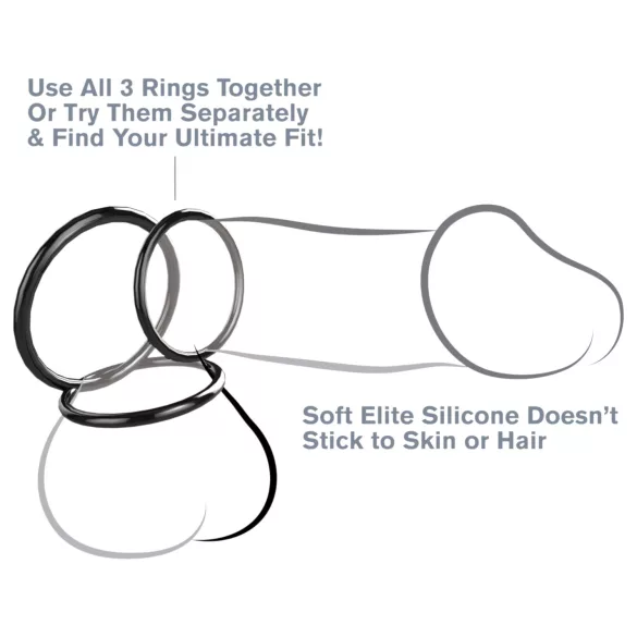 Fantasy C-Ringz - peeniserõngaste komplekt - must