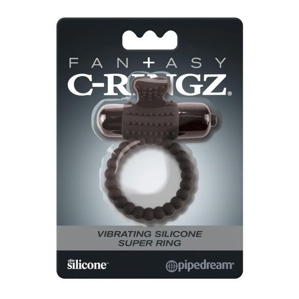 Pipedream Fantasy C-Ringz - vibratsiooniga peeniserõngas (must)