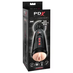   PDX Elite Dirty Talk - vibreeriv kunstvagiina masturbator (must)