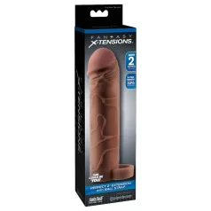   Pipedream X-TENSION Perfect 2 - munandiringiga peenisehülss - tume naturaalne (19 cm)