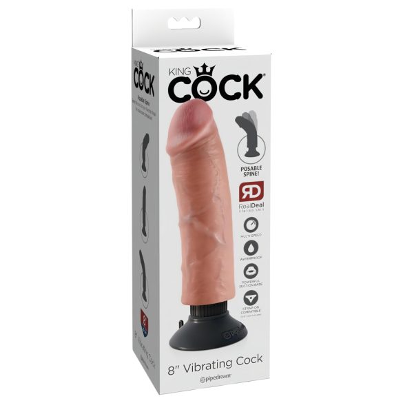 King Cock 8 - painduv, elutru vibraator (25 cm)