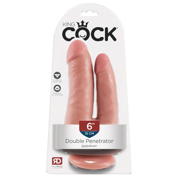 King Cock Double Penetrator - elutruu topelt dildo (naturaalne)