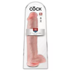   King Cock 15 - dildoga iminapaga munanditega - naturaalne 38cm