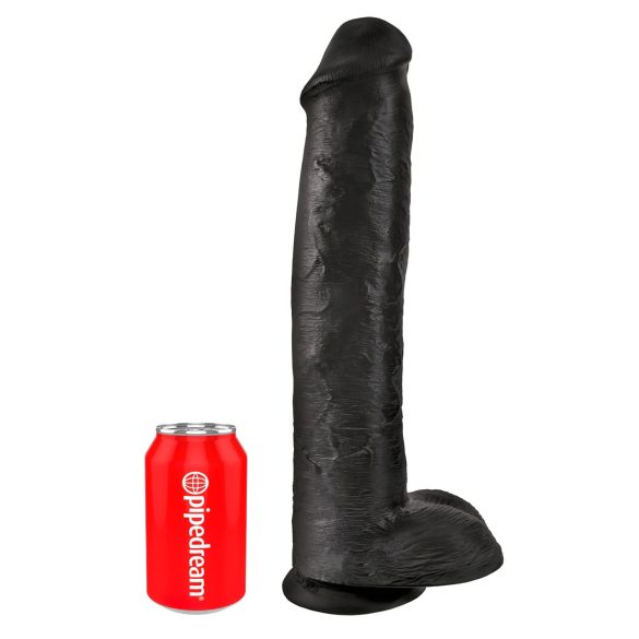 King Cock 15 - realistlik dildo munanditega iminapaga 38cm - must