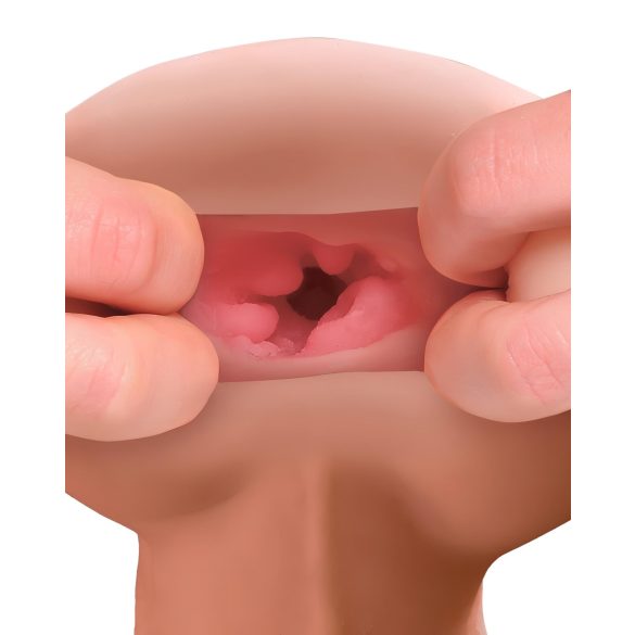 PDX Reach Around - 2in1 masturbaator ja peenisekate - naturaalne