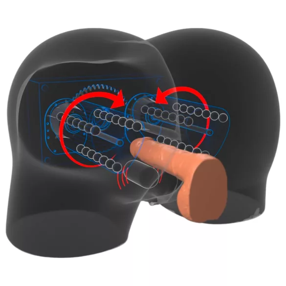 PDX Elite Milk Me Silly - vibratsiooniga nuku masturbator (naturaalne)