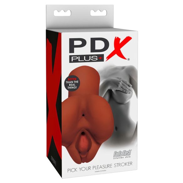PDX Pick Your Pleasure - 2in1 elutru masturbaator (pruun)