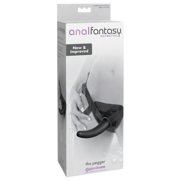 analfantasy The Pegger - must värvi peenisevibraator (kinnitusega)