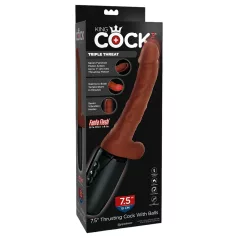 King Cock Plus 7,5 - munanditega vibreeriv dildo - pruun