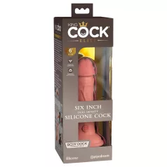   King Cock Elite 6 - realistlik dildoga iminapaga - 15cm naturaalne