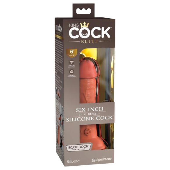 King Cock Elite 6 - iminapaga, elutruu dildo (15cm) - tume