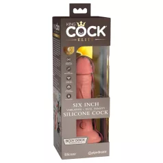   King Cock Elite 6 - realistlik vibraator 15 cm - tume naturaalne