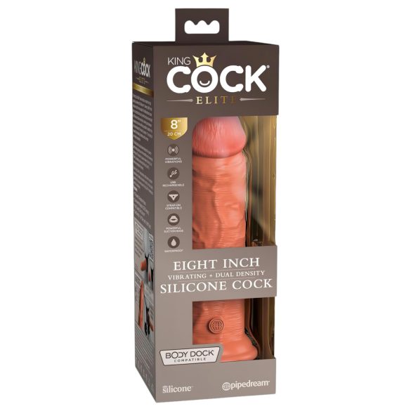 King Cock Elite 8 - realistlik vibraator 20 cm - tume naturaalne