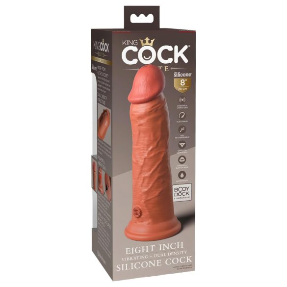 King Cock Elite 8 - realistlik vibraator 20 cm - tume naturaalne