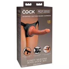   King Cock Elite Comfy - strap-on dildo rakmete ja pimedas nahatooni